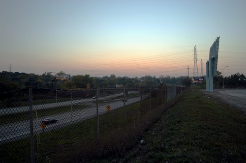 Silverdome Drive-In Theatre - Screen With M-59 Behind